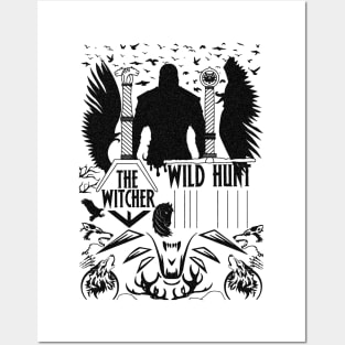 The witcher  3 wild hunt black design high quality Posters and Art